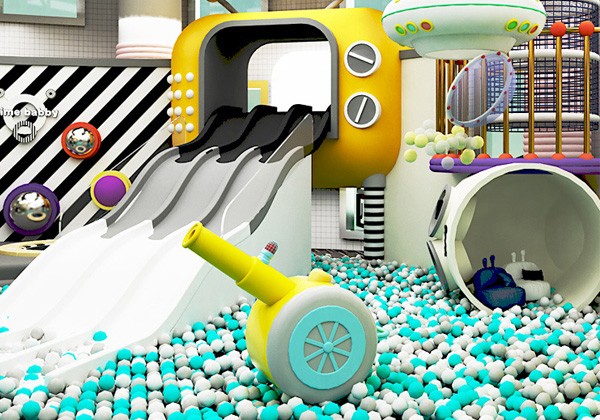 新款儿童百万球池滑梯